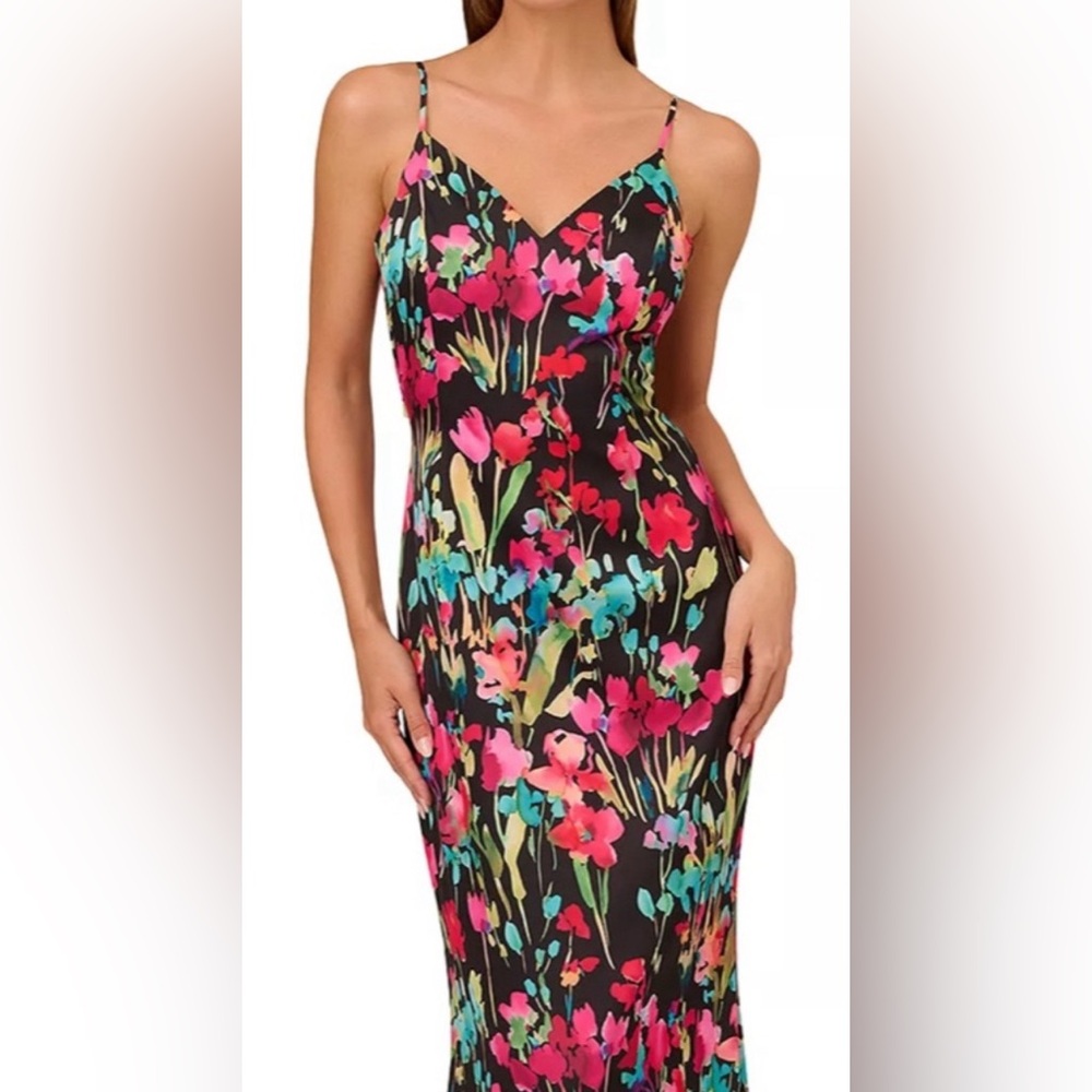 Liv Foster Floral Satin Dress